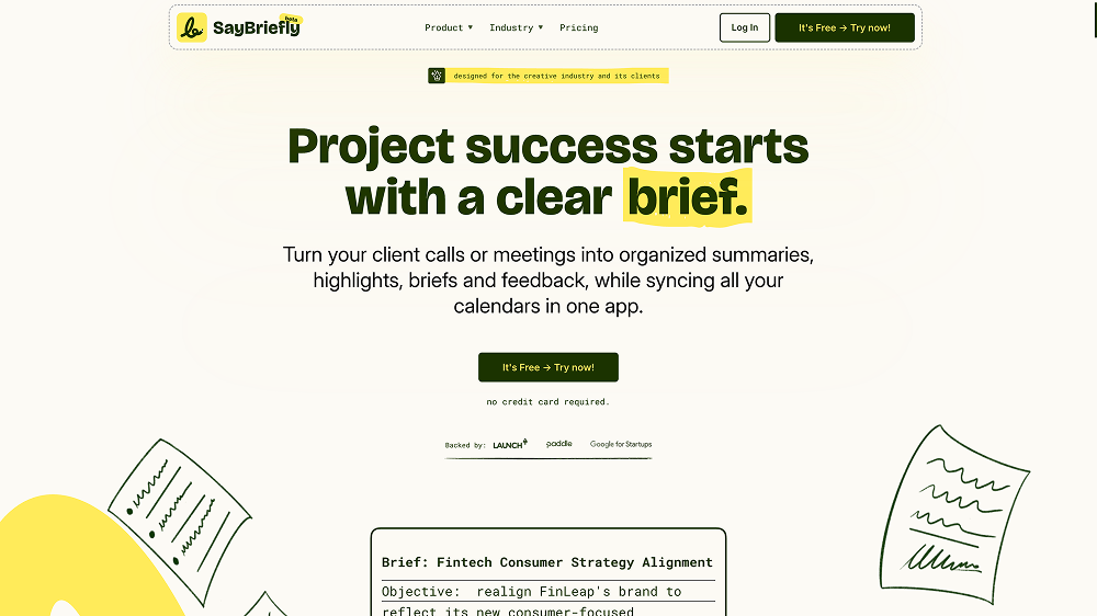 Screenshot taken from Say Briefly