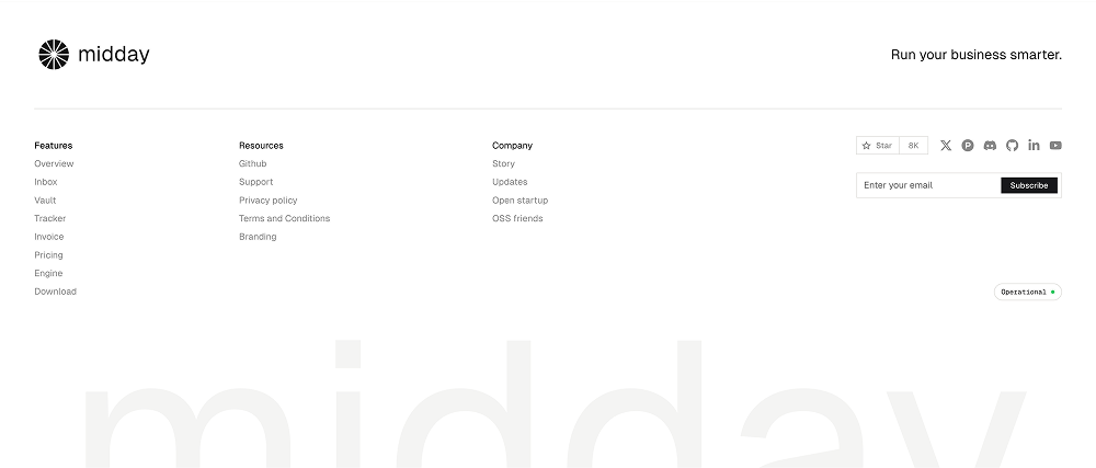 Footer · Midday