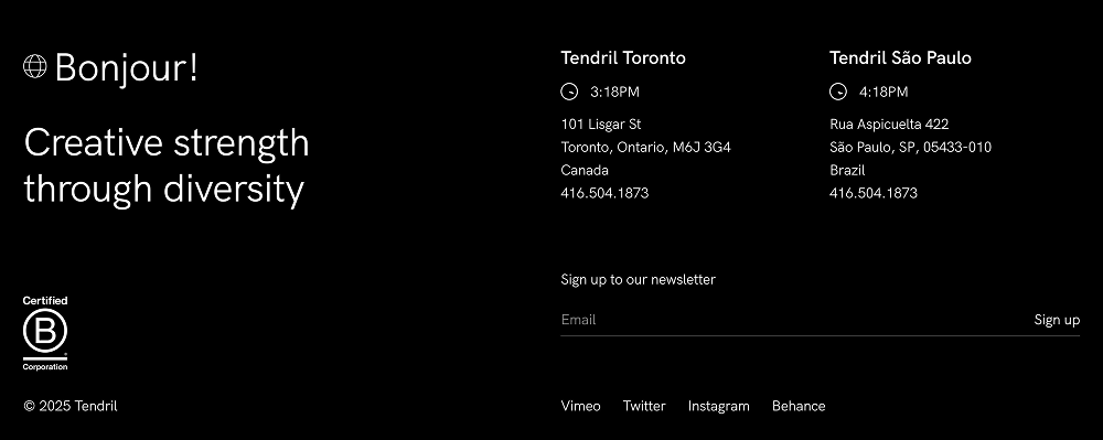 Footer · Tendril