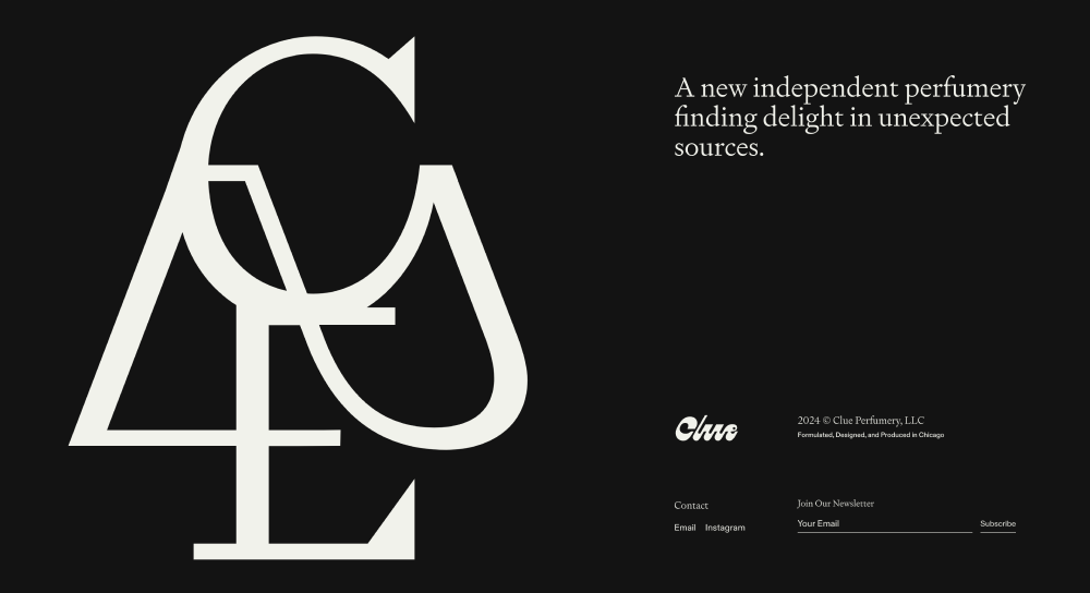 Footer · Clue Perfumery