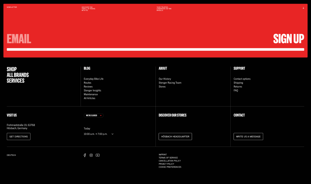 Footer, Contacts · Stenger