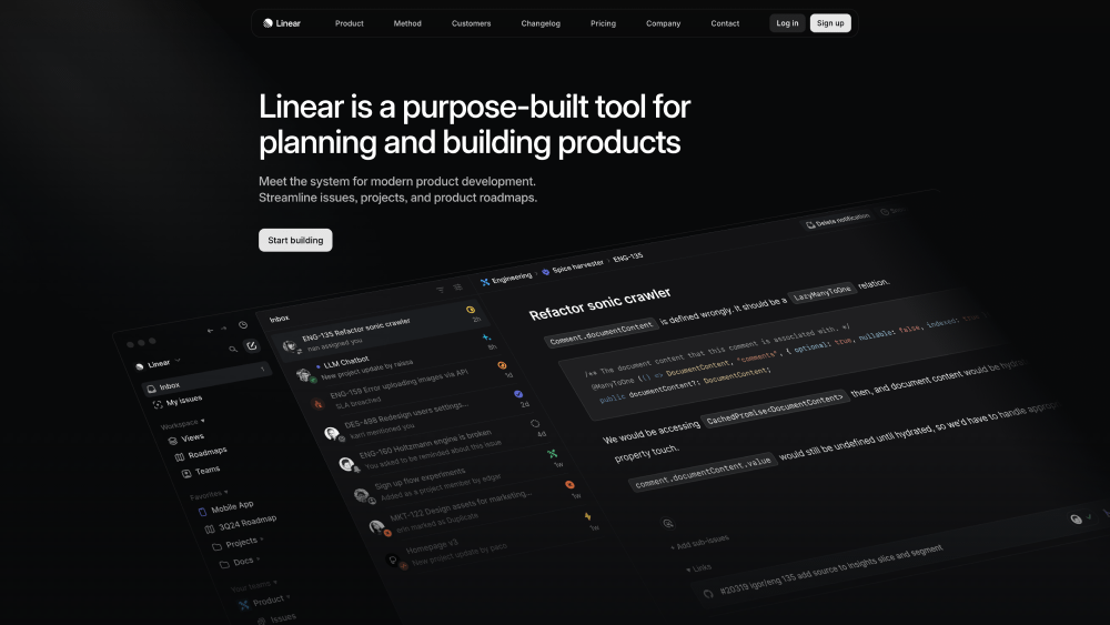 Hero · Linear