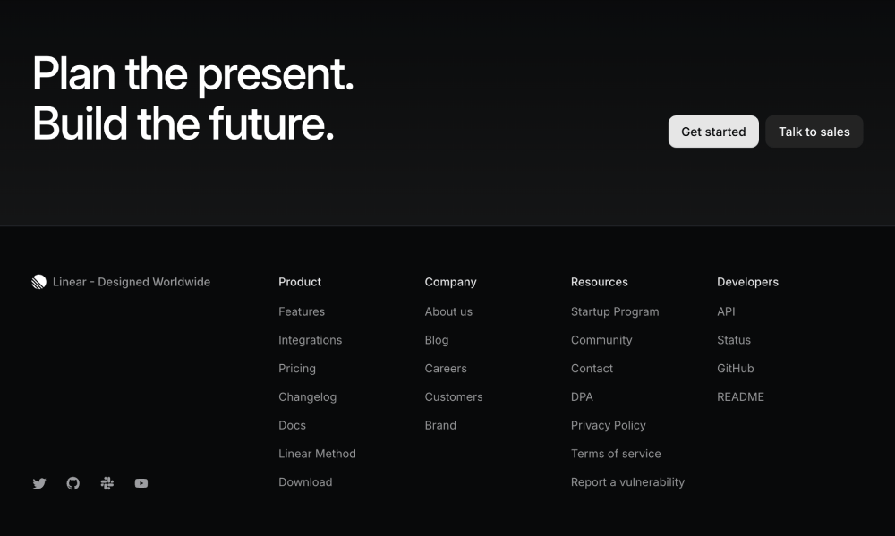Footer · Linear