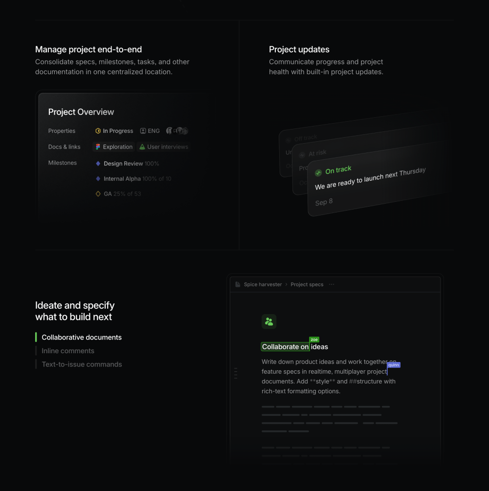 Bento, Features · Linear