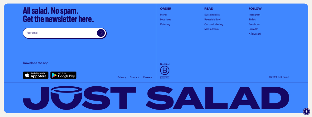 Footer · Just Salad
