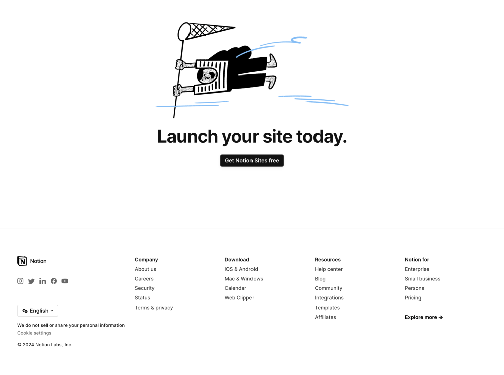 Footer · Notion Sites