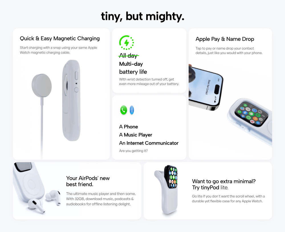 Features, Bento · tinyPod