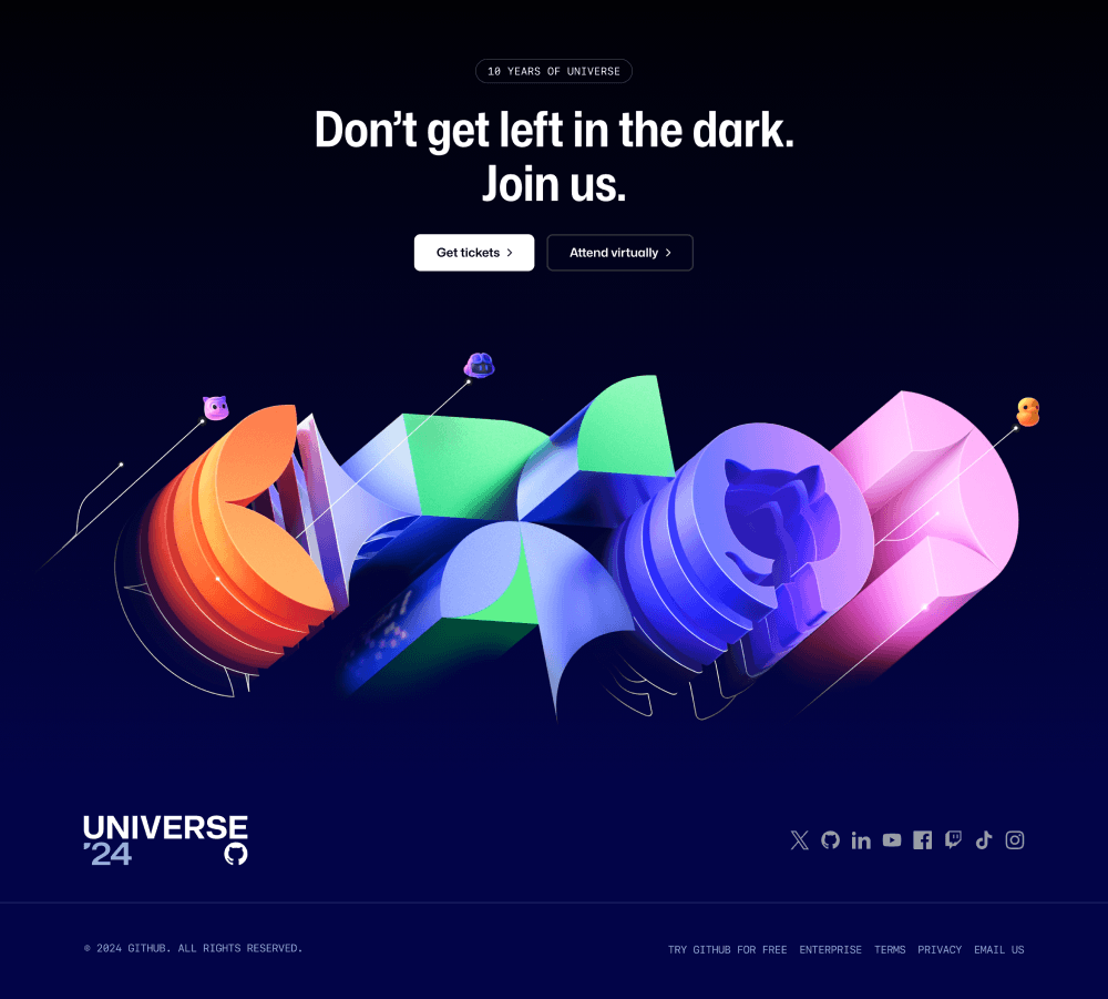 Footer · GitHub Universe
