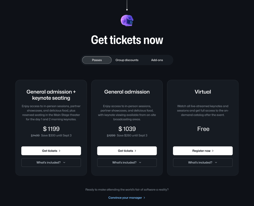 Pricing · GitHub Universe