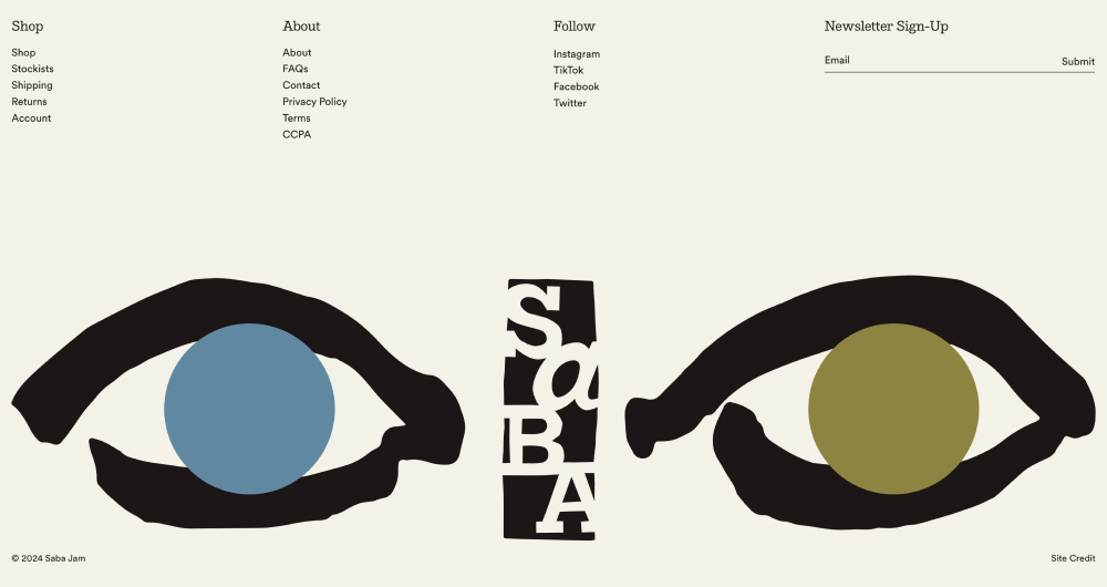 Footer · saba jam