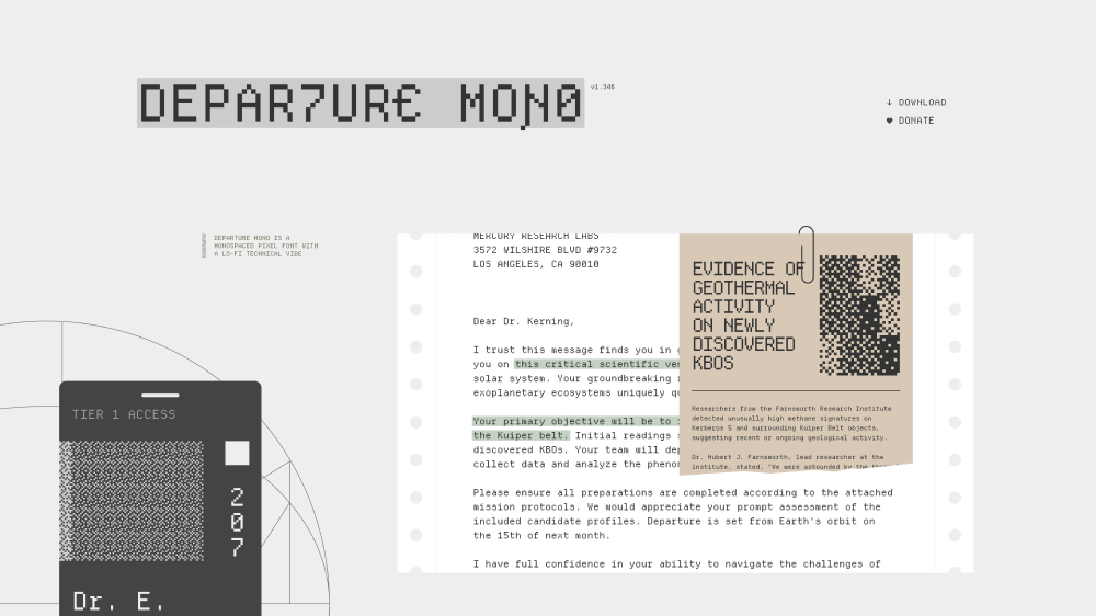 Hero · Departure Mono