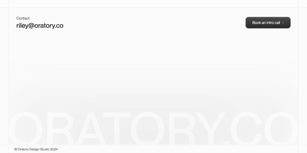 Footer · Oratory Design Studio
