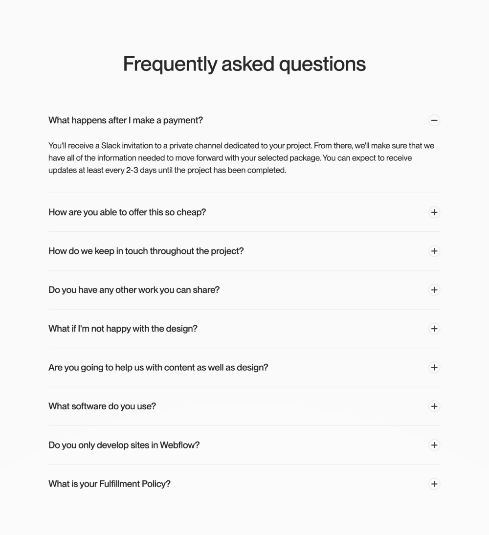 FAQ · Oratory Design Studio