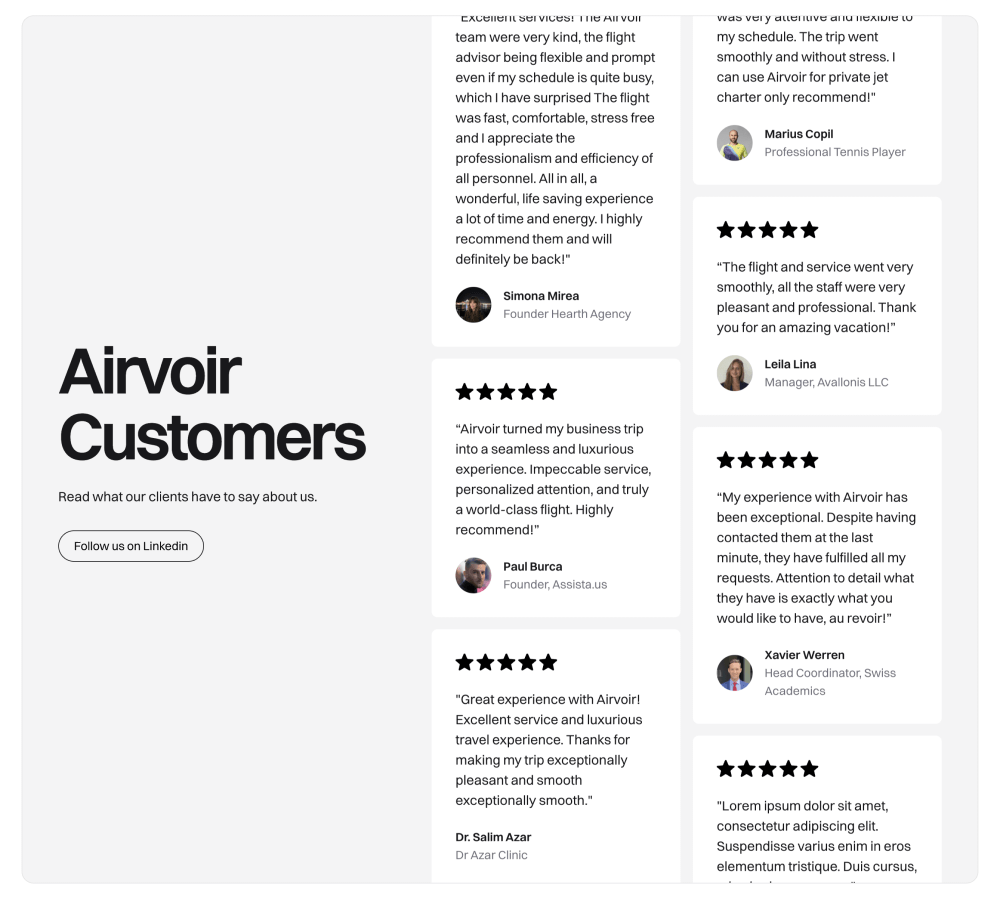 Reviews · Airvoir