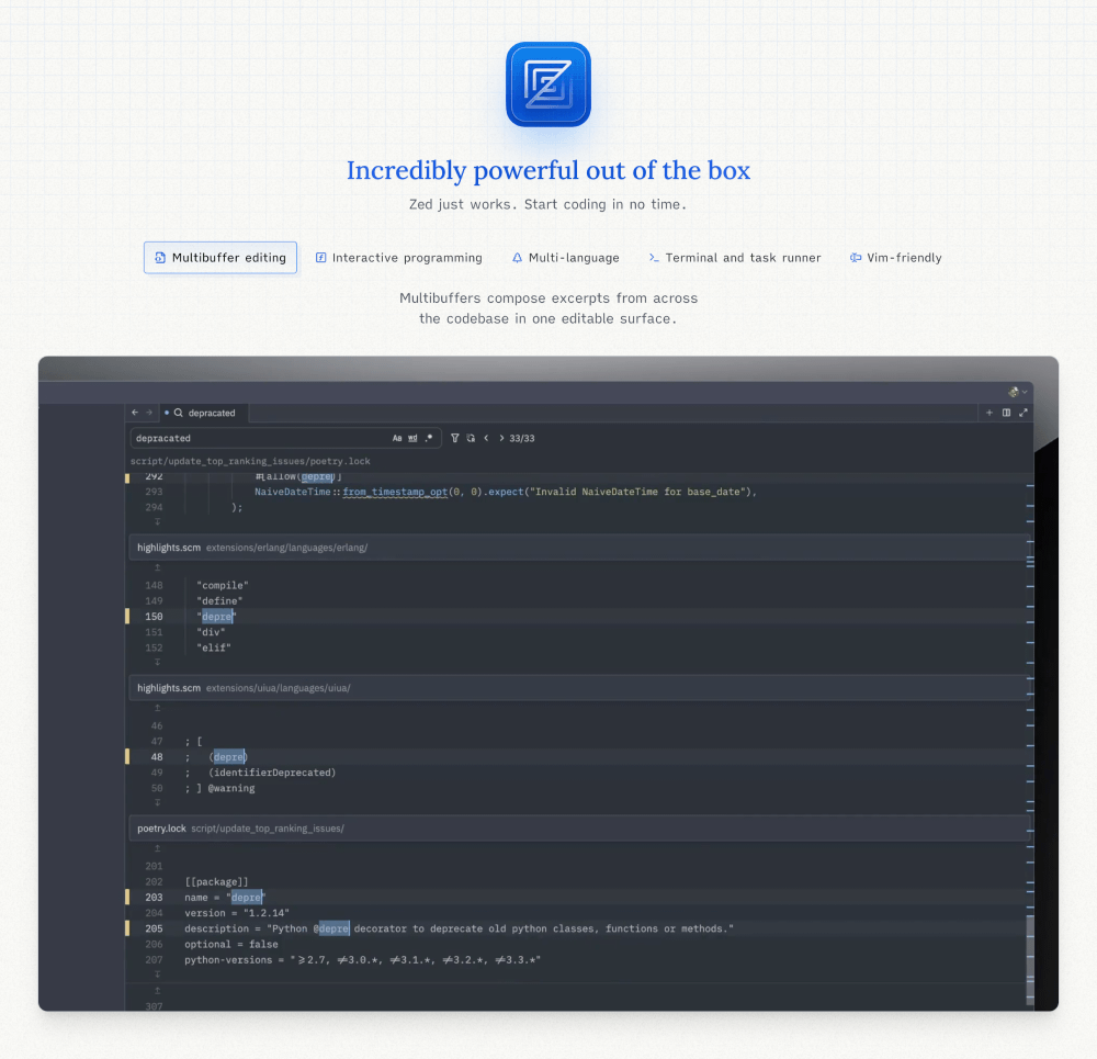 Features · Zed