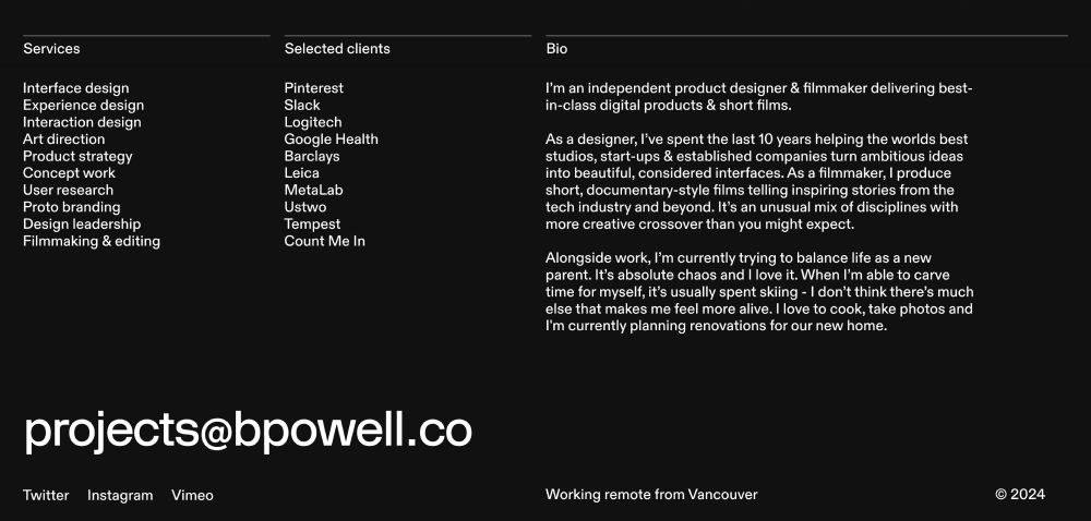 Footer · Ben Powell