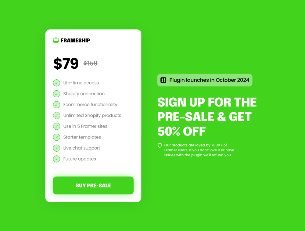 Pricing · Frameship