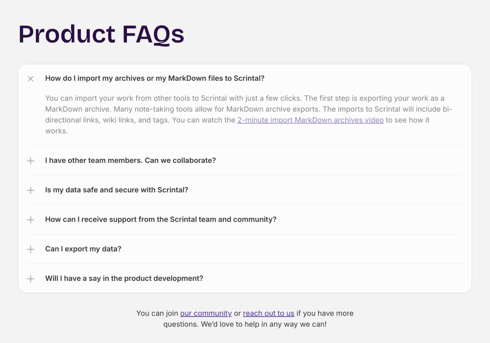 FAQ · Scrintal
