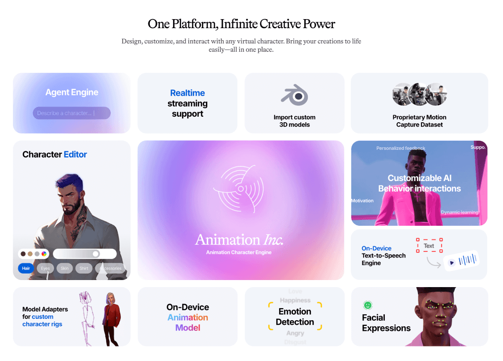 Features, Bento · Animation Inc