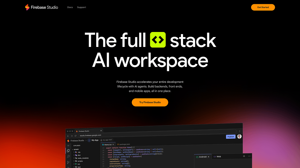 Hero · Firebase Studio
